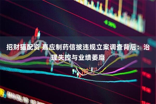 招财猫配资 嘉应制药信披违规立案调查背后：治理失控与业绩萎靡