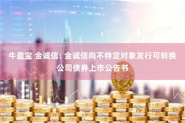 牛盈宝 金诚信: 金诚信向不特定对象发行可转换公司债券上市公告书